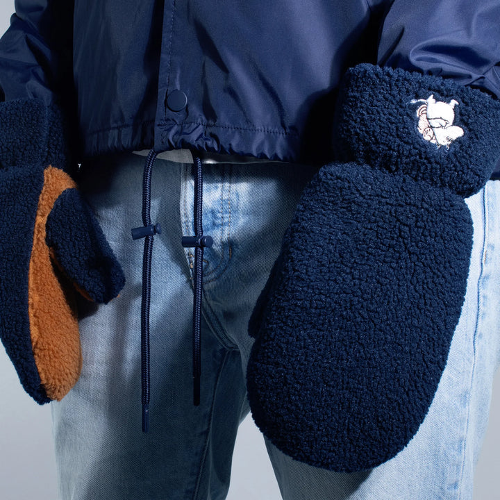 Moomin Muumipeikko Pörröiset mittens fleece dark blue