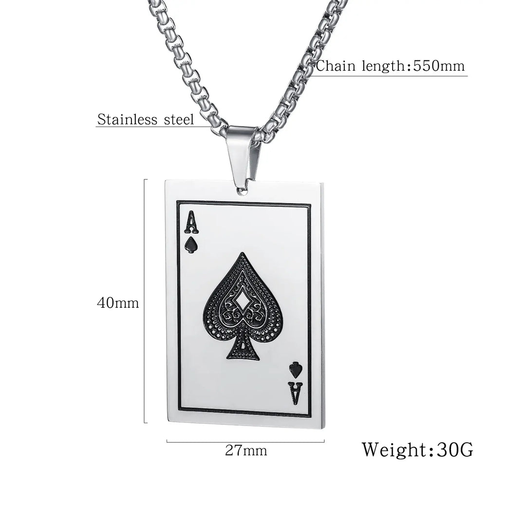 Ace Of Spades Pendant necklace steel - Shop-Tetuan