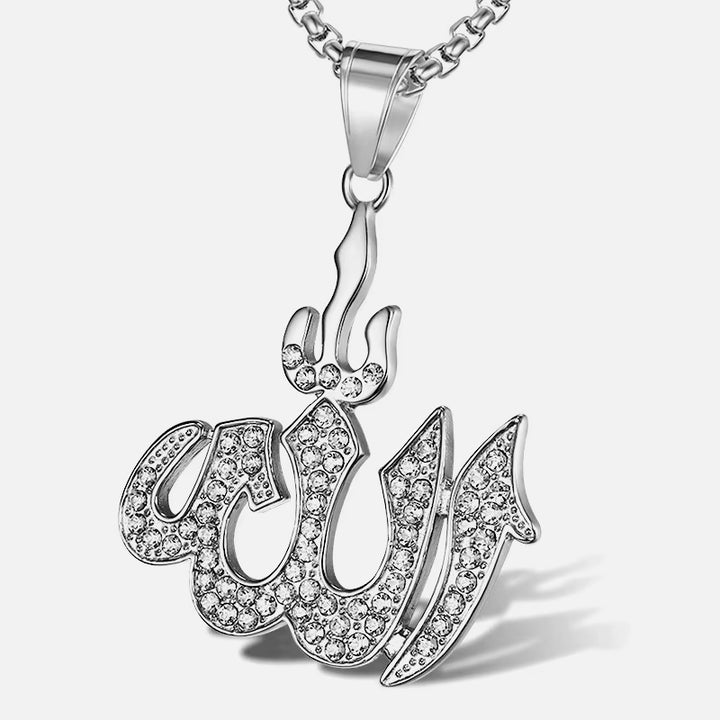 Allah Pendant Necklaces With Stones steel