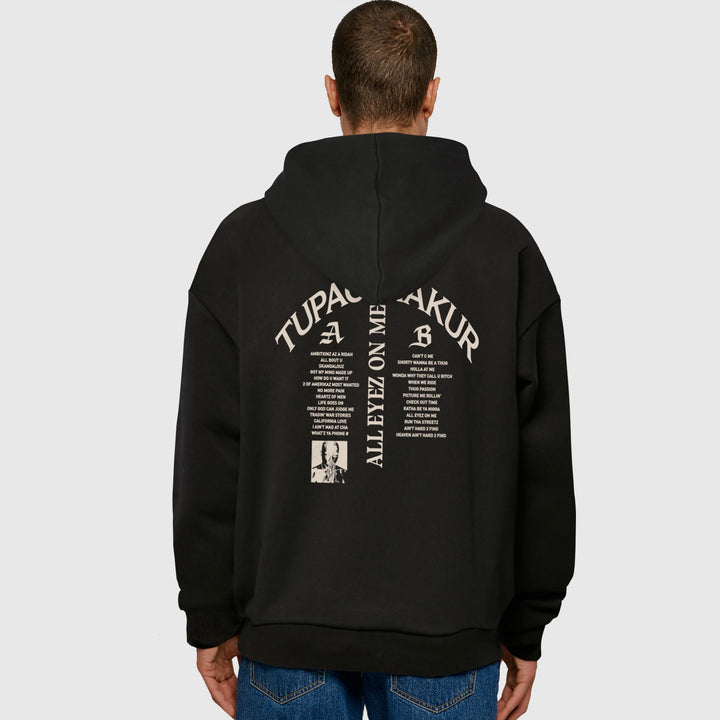 Mister 2Pac All Eyez on me Tracklist Ultra Heavy Oversize Hoodie black - Shop-Tetuan