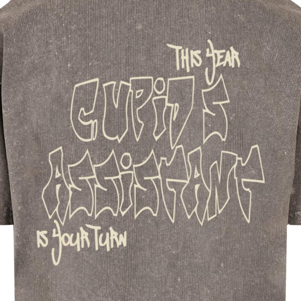 Merchode Cupid´s Assistant Acid Washed Heavy Oversize Tee asphalt - Shop-Tetuan