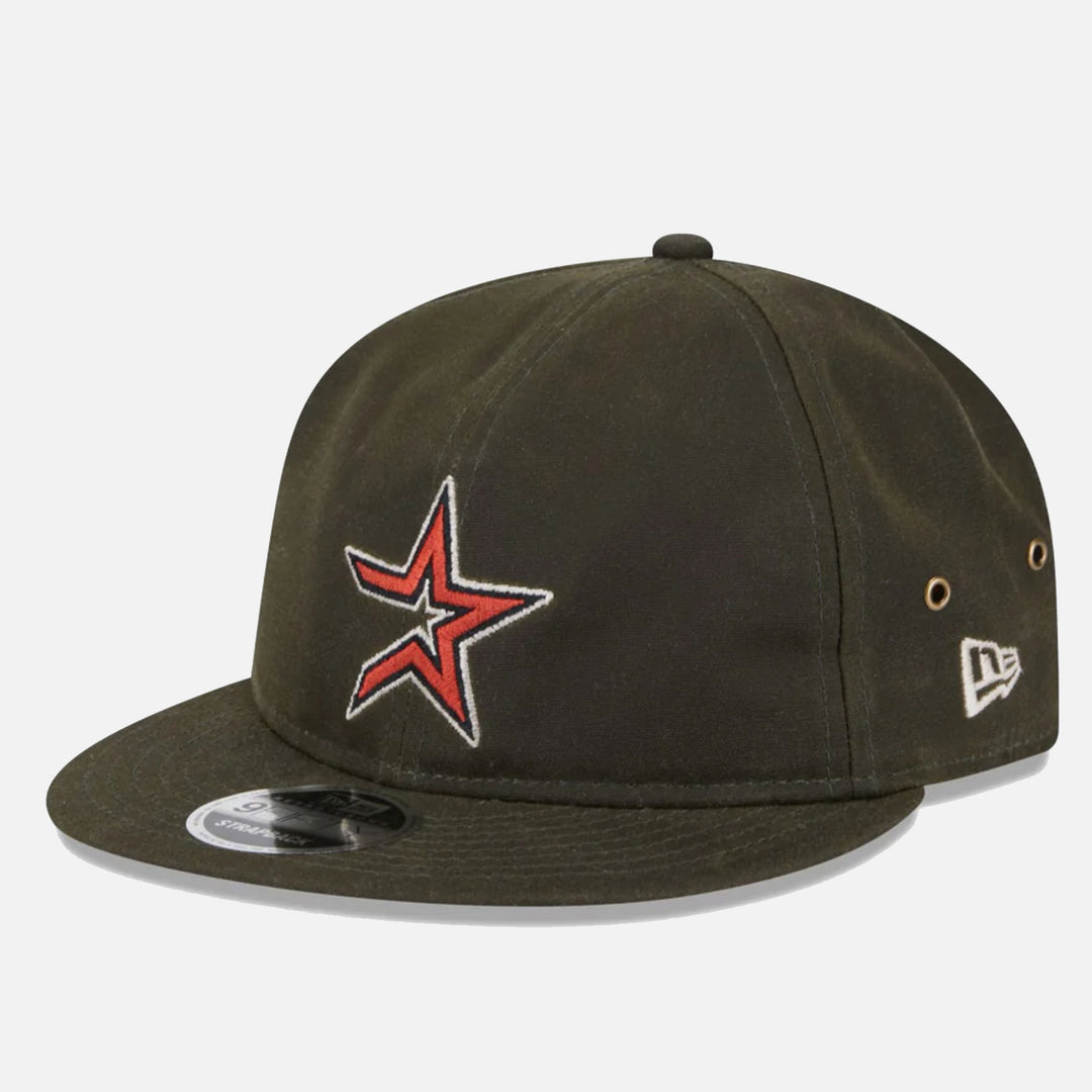 New Era Waxed Canvas Retro Crown 9Fifty Strapback H Astros rifle green - Shop-Tetuan