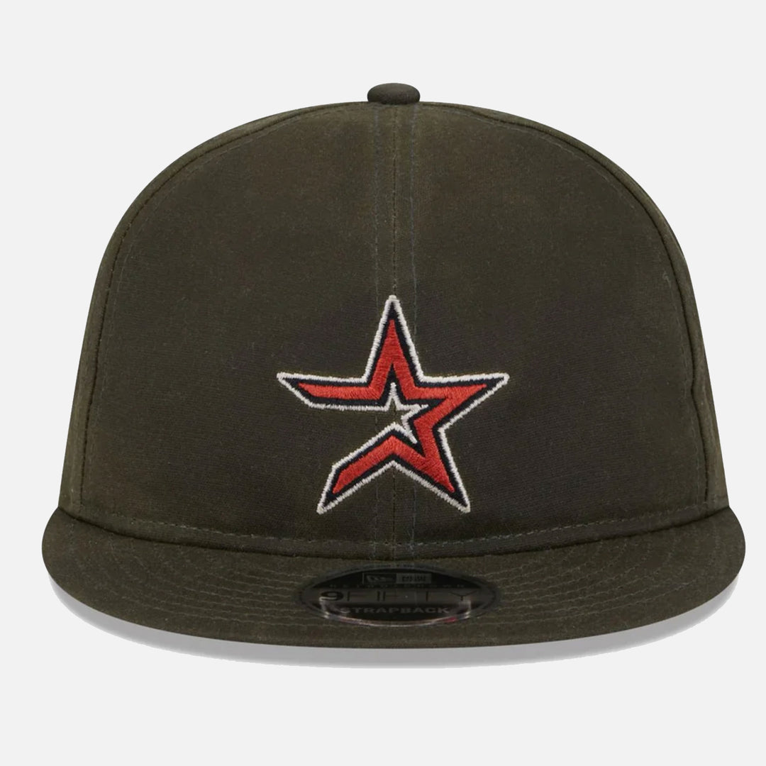 New Era Waxed Canvas Retro Crown 9Fifty Strapback H Astros rifle green - Shop-Tetuan