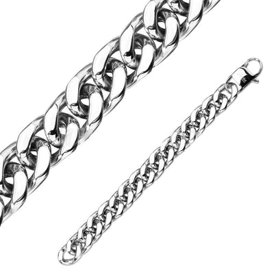 Hand Polished Square Curb Chain Bracelet Stainless Steel - Shop-Tetuan