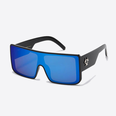 Biohazard Squared Shield Sunglasses black/blue - Shop-Tetuan