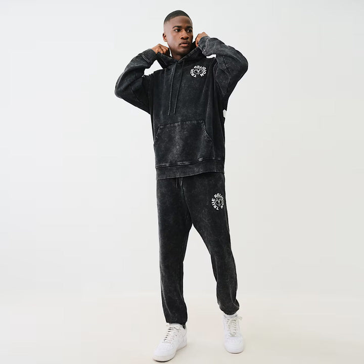 True Religion Mineral Buddha Face Hoodie jet black - Shop-Tetuan