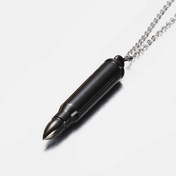 Bullet Pendant Necklace black
