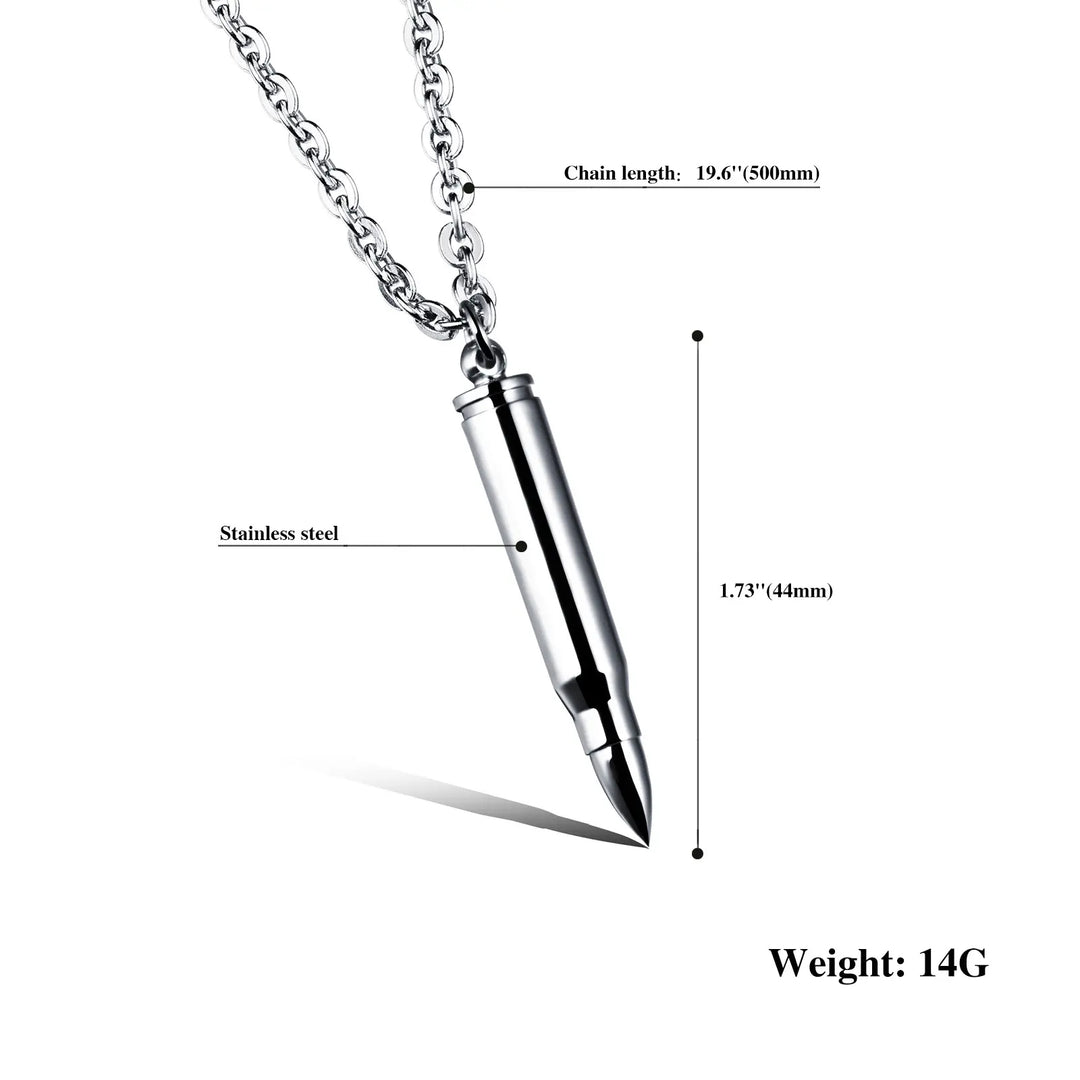 Bullet Pendant necklace steel/gold - Shop-Tetuan