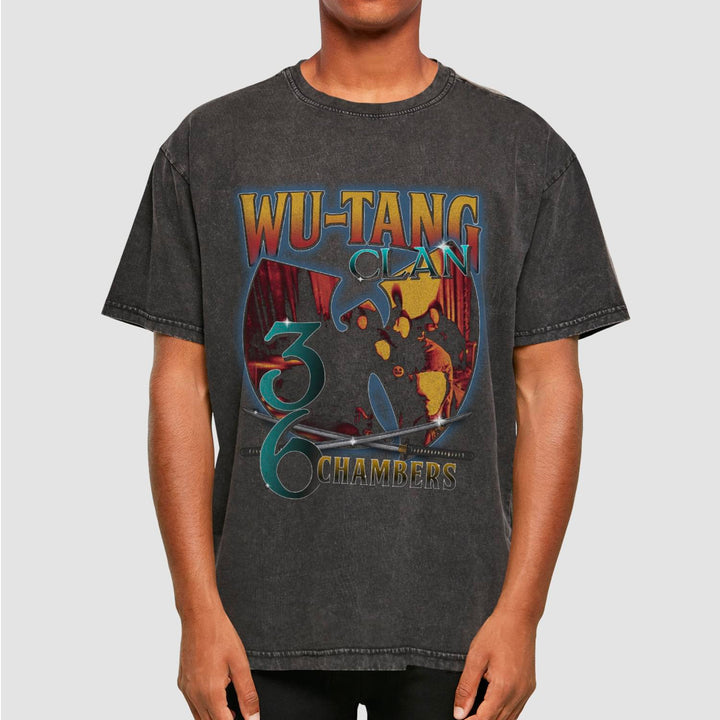 Wu-Wear Wu-Tang 36 Chambers Acid Was Oversize Tee black - Shop-Tetuan