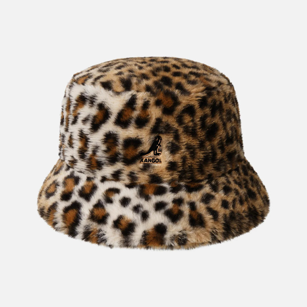 Kangol Faux Fur Bucket warm taupe leopard