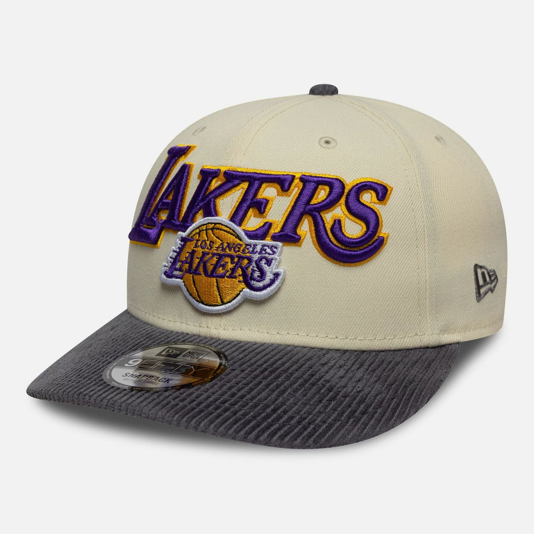 New Era NBA Cord Visor Cream 9FIFTY Snapback LA Lakers stone/grey - Shop-Tetuan