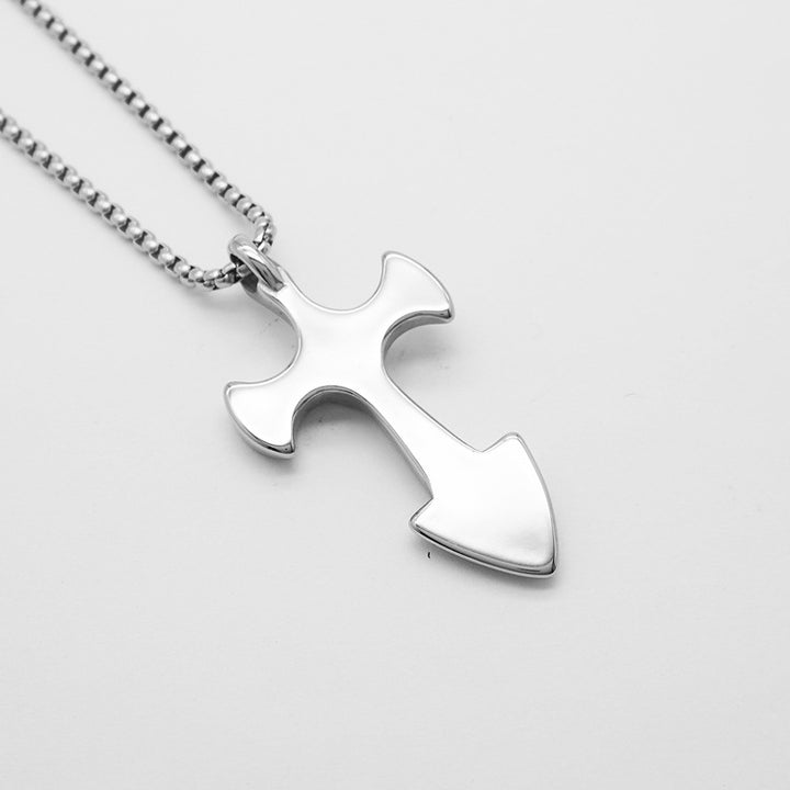 Knight Templar Cross Pendant Necklace silver