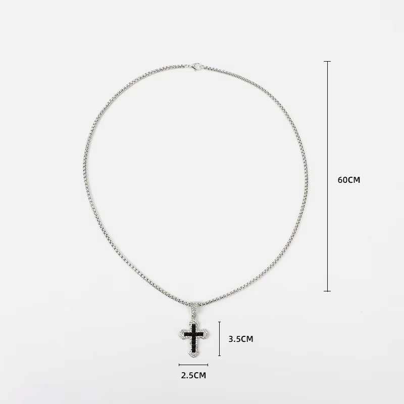 Diamond Cross Pendant Necklace gold