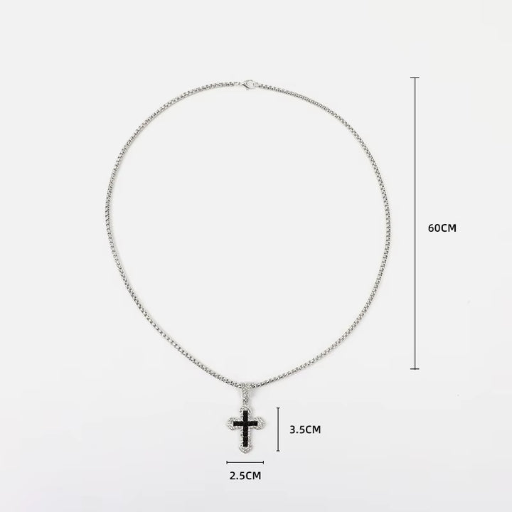 Diamond Cross Pendant Necklace gold