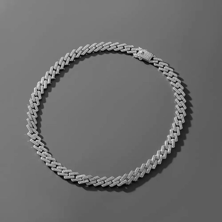 Full Diamond Chain Necklace silver
