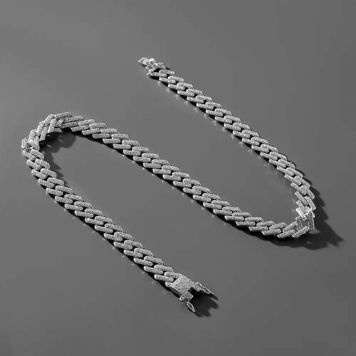 Full Diamond Chain Necklace silver