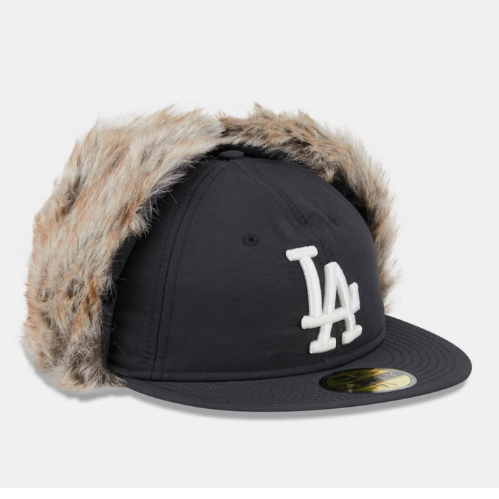 New Era Winter DogEar Retro Crown 59Fifty LA Dodgers black - Shop-Tetuan