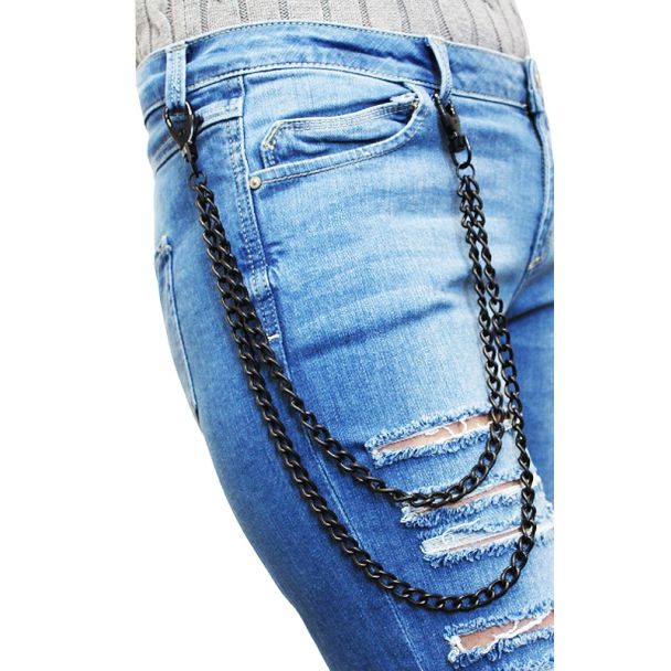 Double Metal Chain Lightweight With Double Hooks black - Shop-Tetuan