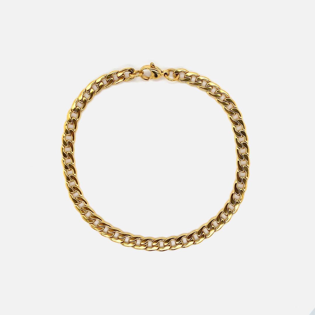 Cuban Link Bracelet 5mm x 18cm alloy gold