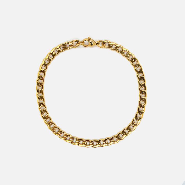 Cuban Link Bracelet 5mm x 18cm alloy gold