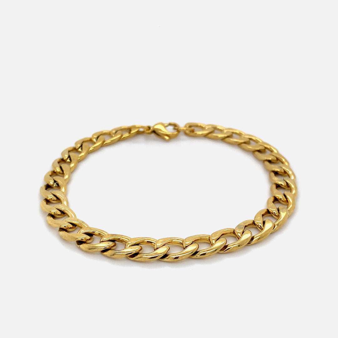 Cuban Link Bracelet 9mm x 19cm alloy gold