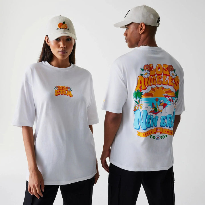 New Era Graphic White Oversized Tee white - Shop-Tetuan