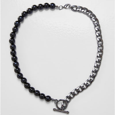 Urban Classics Half Pearl Exchangable Necklace 2-Pack gold/gunmetal - Shop-Tetuan