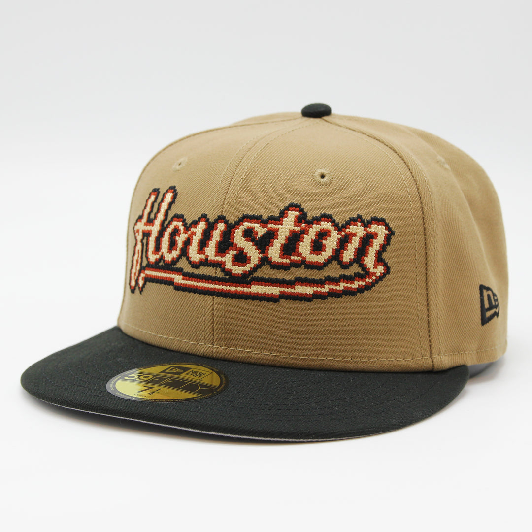 New Era Classic 8-Bit Wordmark 59Fifty H Astros khaki/black - Shop-Tetuan