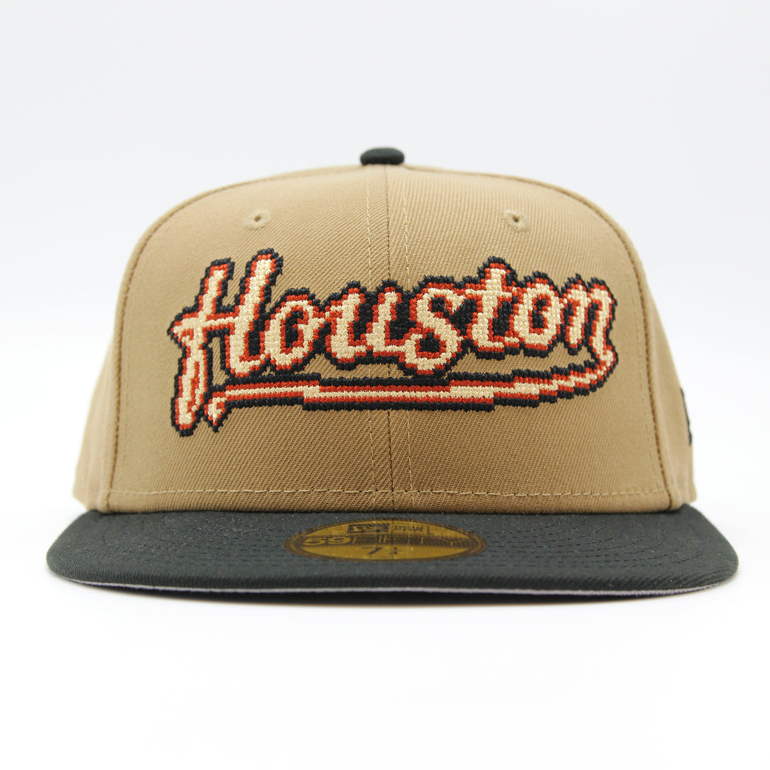 New Era Classic 8-Bit Wordmark 59Fifty H Astros khaki/black - Shop-Tetuan