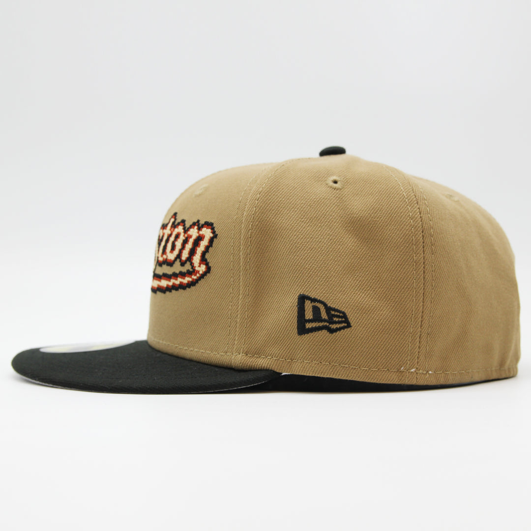 New Era Classic 8-Bit Wordmark 59Fifty H Astros khaki/black - Shop-Tetuan