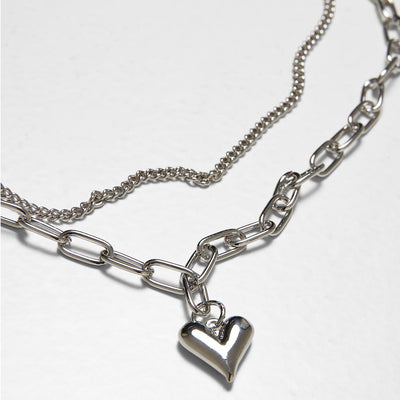 Urban Classics Heart Icon Layering necklace silver