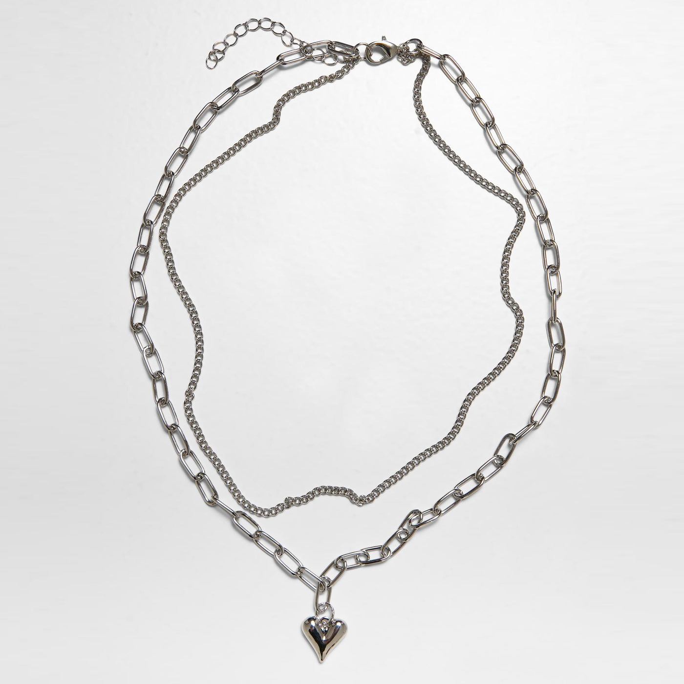 Urban Classics Heart Icon Layering necklace silver