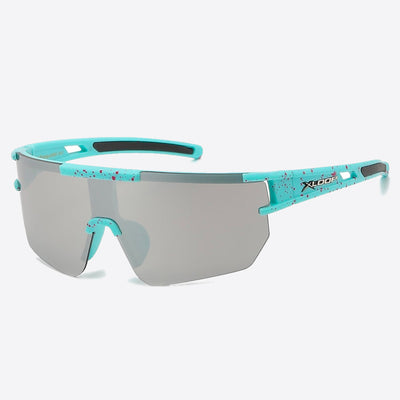 X-Loop Shield Ink Splatter Sunglasses aqua blue - Shop-Tetuan
