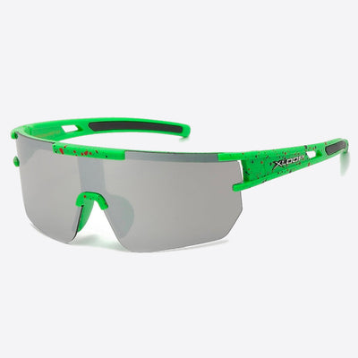 X-Loop Shield Ink Splatter Sunglasses green - Shop-Tetuan