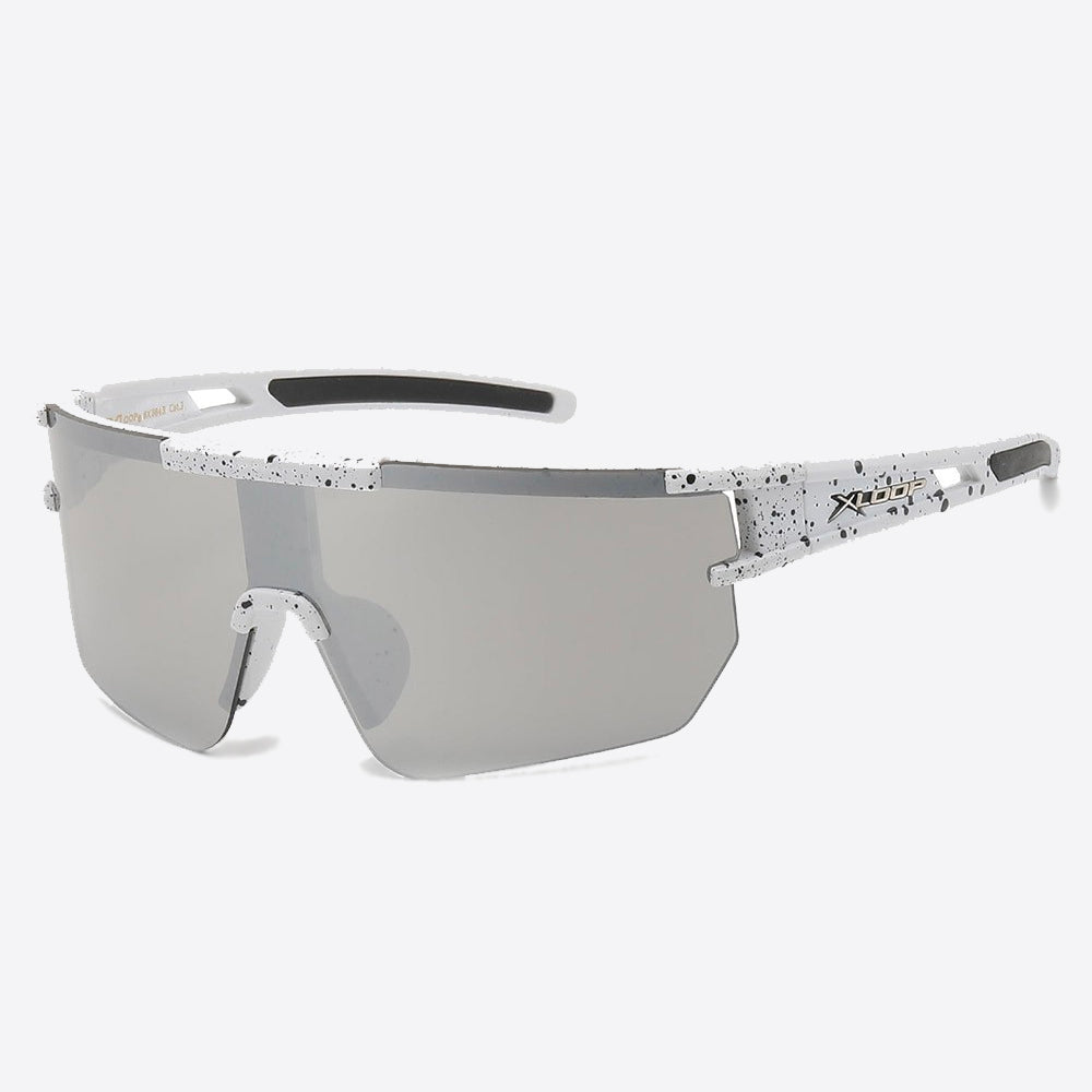 X-Loop Shield Ink Splatter Sunglasses white - Shop-Tetuan