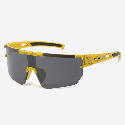 X-Loop Shield Ink Splatter Sunglasses yellow - Shop-Tetuan