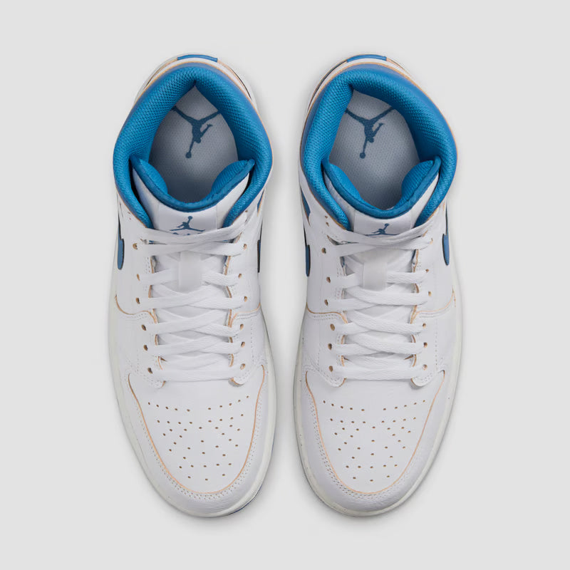 Air Jordan 1 Mid SE white/industrial blue-sail - Shop-Tetuan
