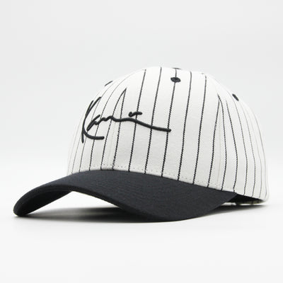 Karl Kani Signature Ziczac Pinstripe cap off white/black - Shop-Tetuan