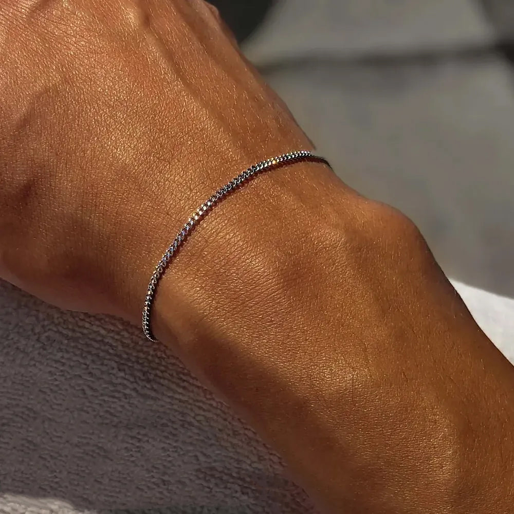 Cuban Link Bracelet 3mm steel - Shop-Tetuan