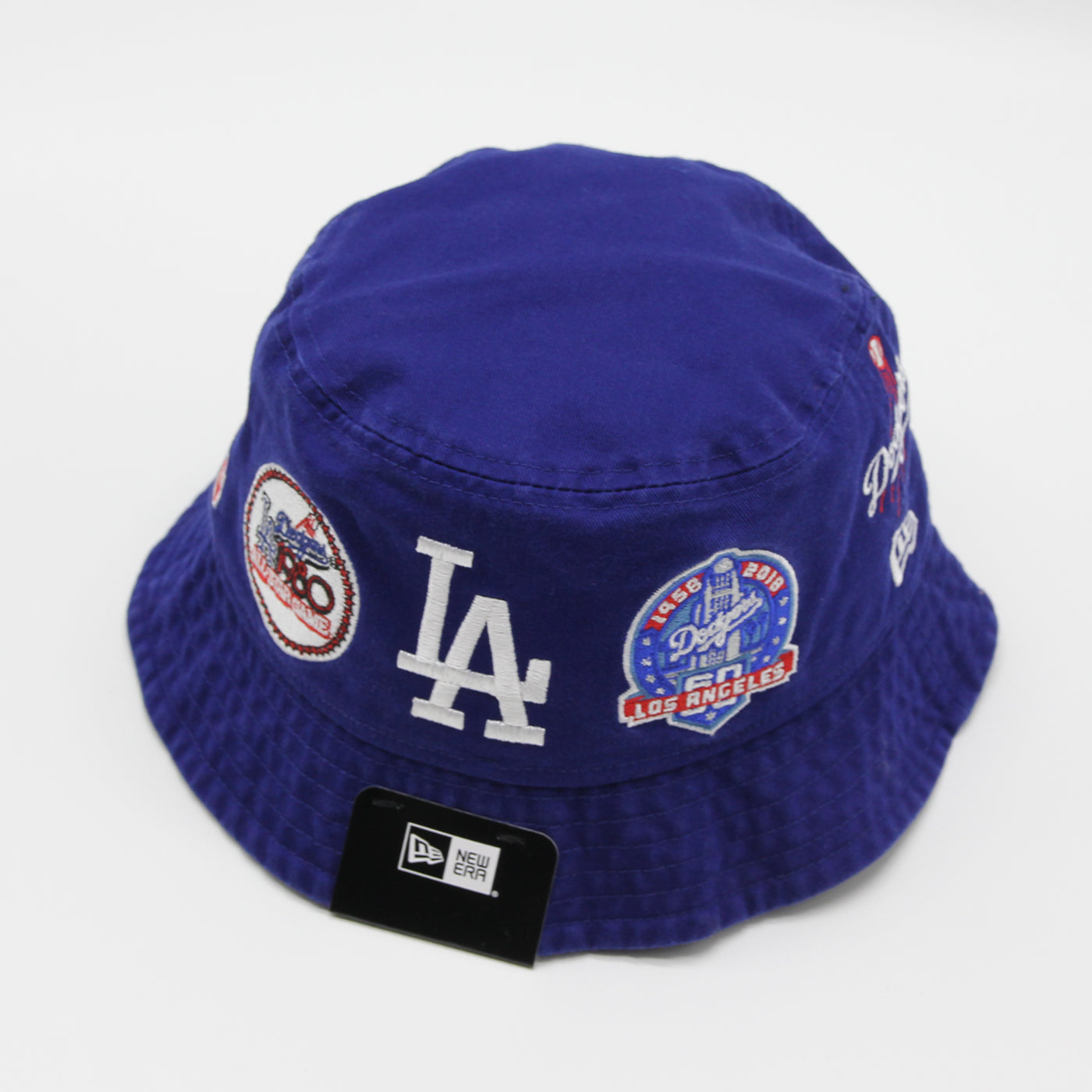 New Era Cooperstown Multi Patch Blue Bucket Hat LA Dodgers blue