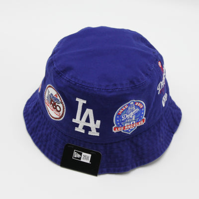 New Era Cooperstown Multi Patch Blue Bucket Hat LA Dodgers blue