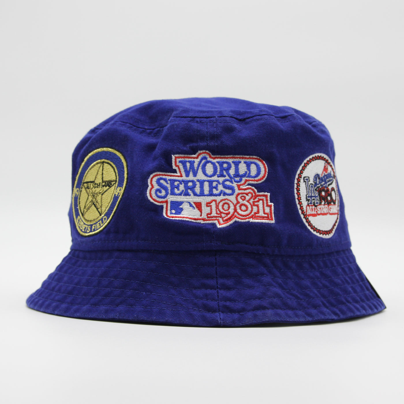 New Era Cooperstown Multi Patch Blue Bucket Hat LA Dodgers blue - Shop-Tetuan