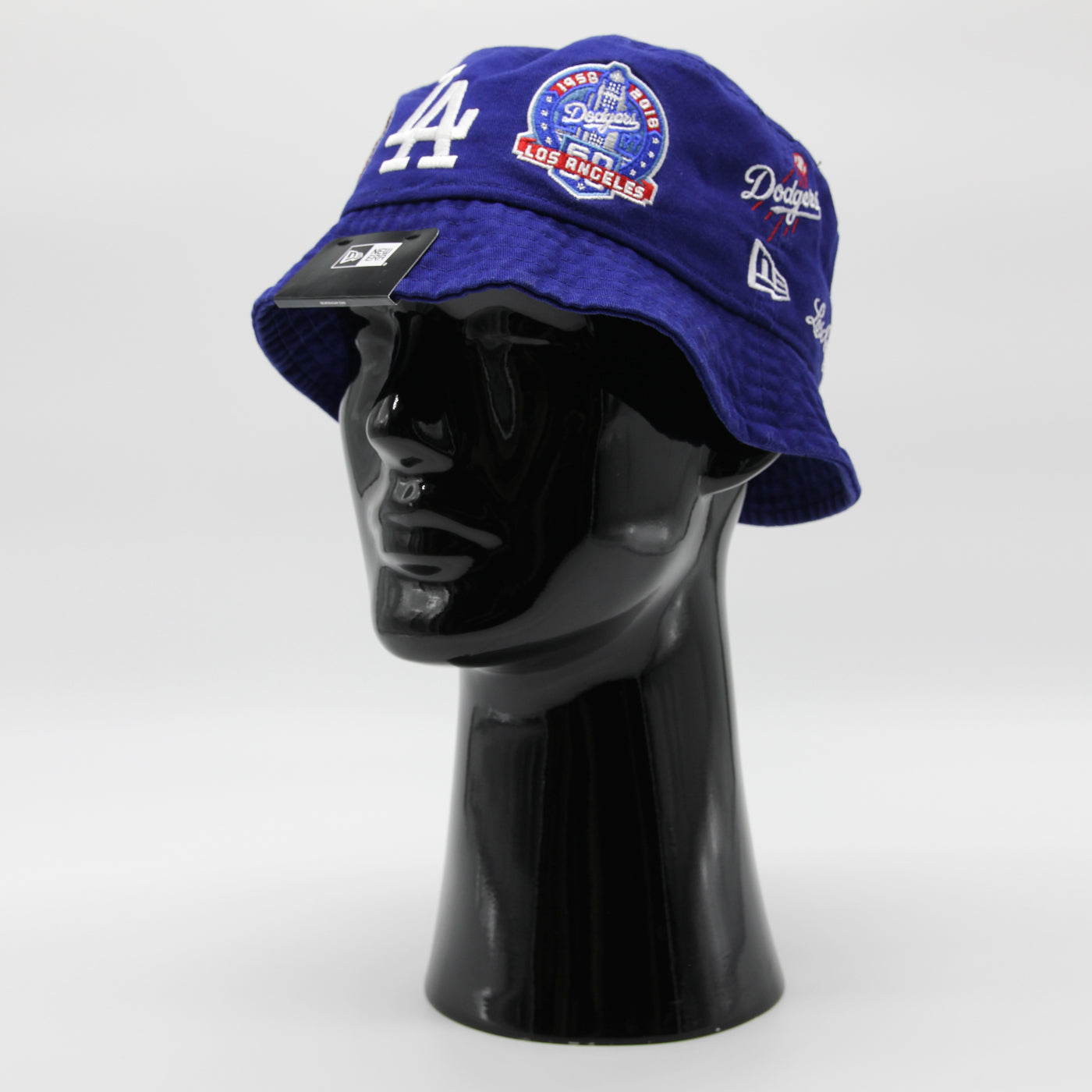 New Era Cooperstown Multi Patch Blue Bucket Hat LA Dodgers blue