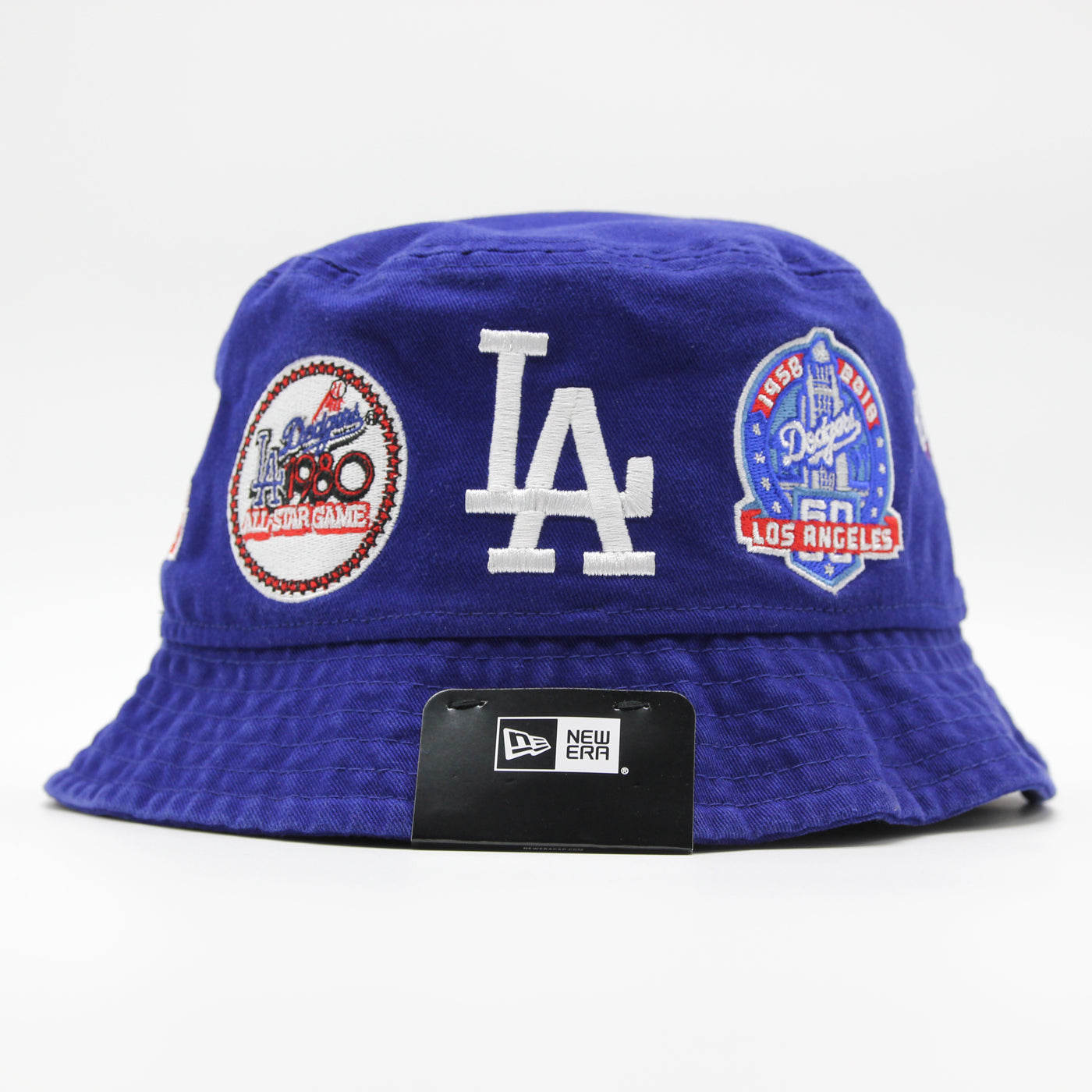 New Era Cooperstown Multi Patch Blue Bucket Hat LA Dodgers blue