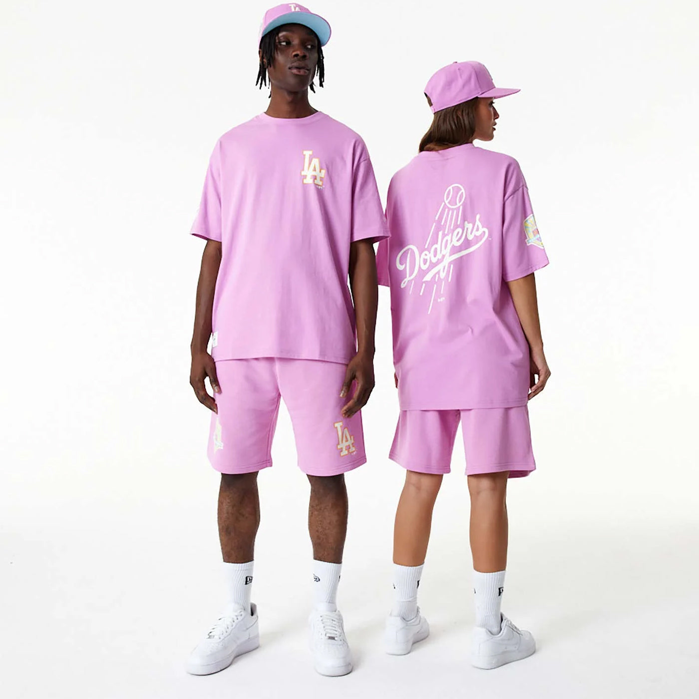 New Era LA Dodgers MLB Pastel Pink Shorts - Shop-Tetuan