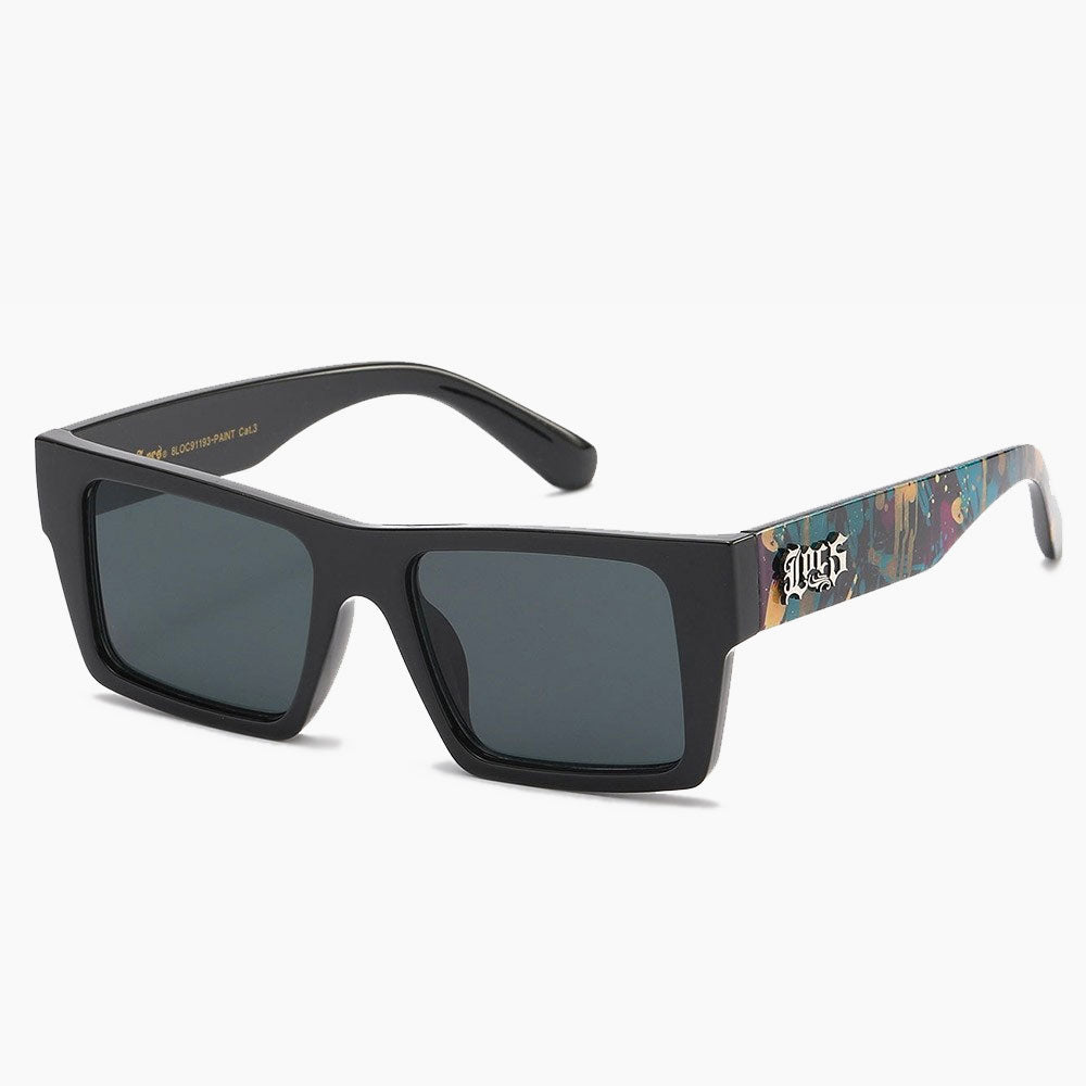 Locs Squared Paint Print Sunglasses black1 - Shop-Tetuan