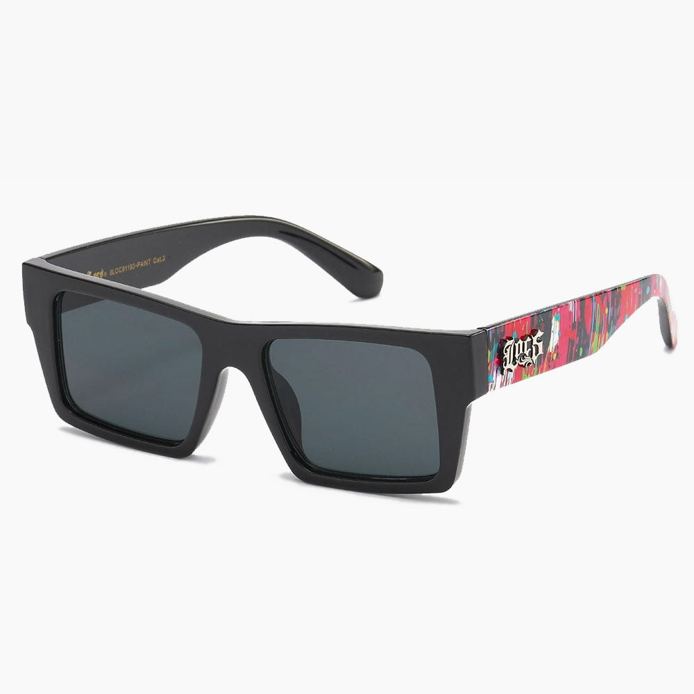 Locs Squared Paint Print Sunglasses black2 - Shop-Tetuan