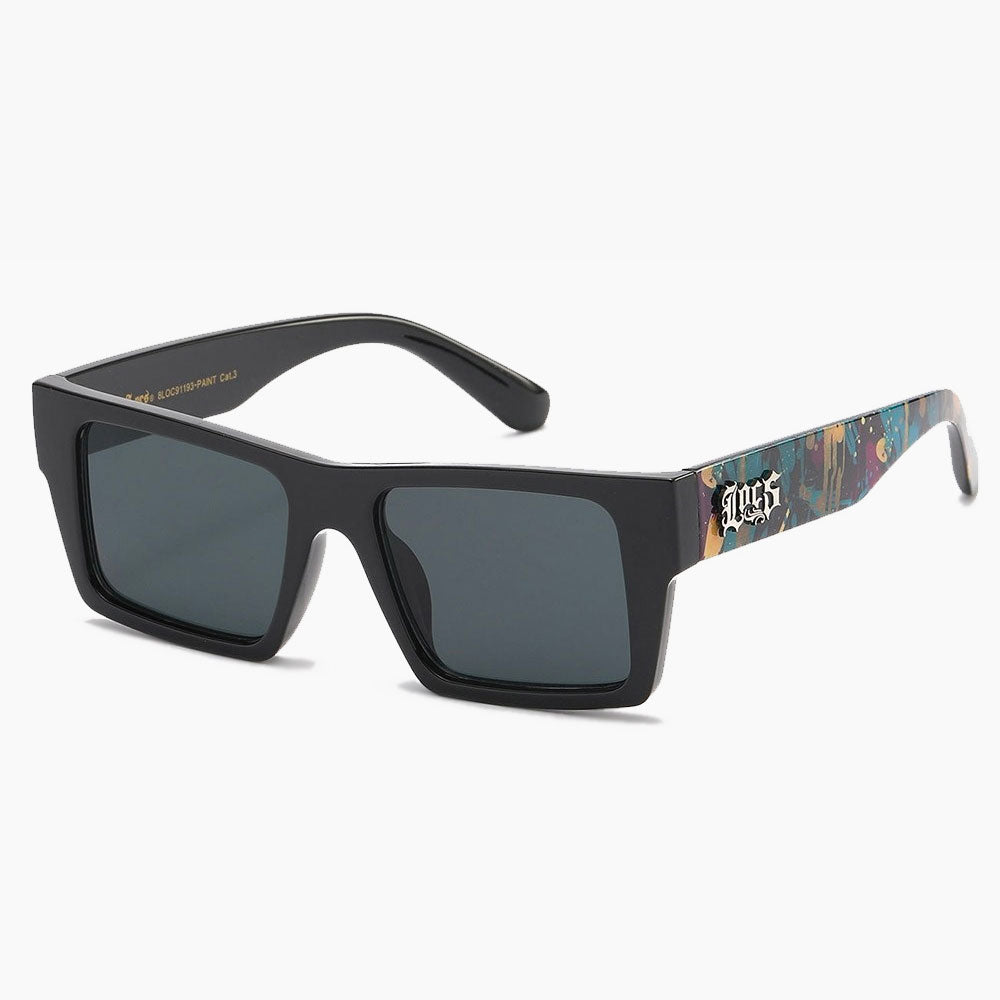 Locs Squared Paint Print Sunglasses black3 - Shop-Tetuan