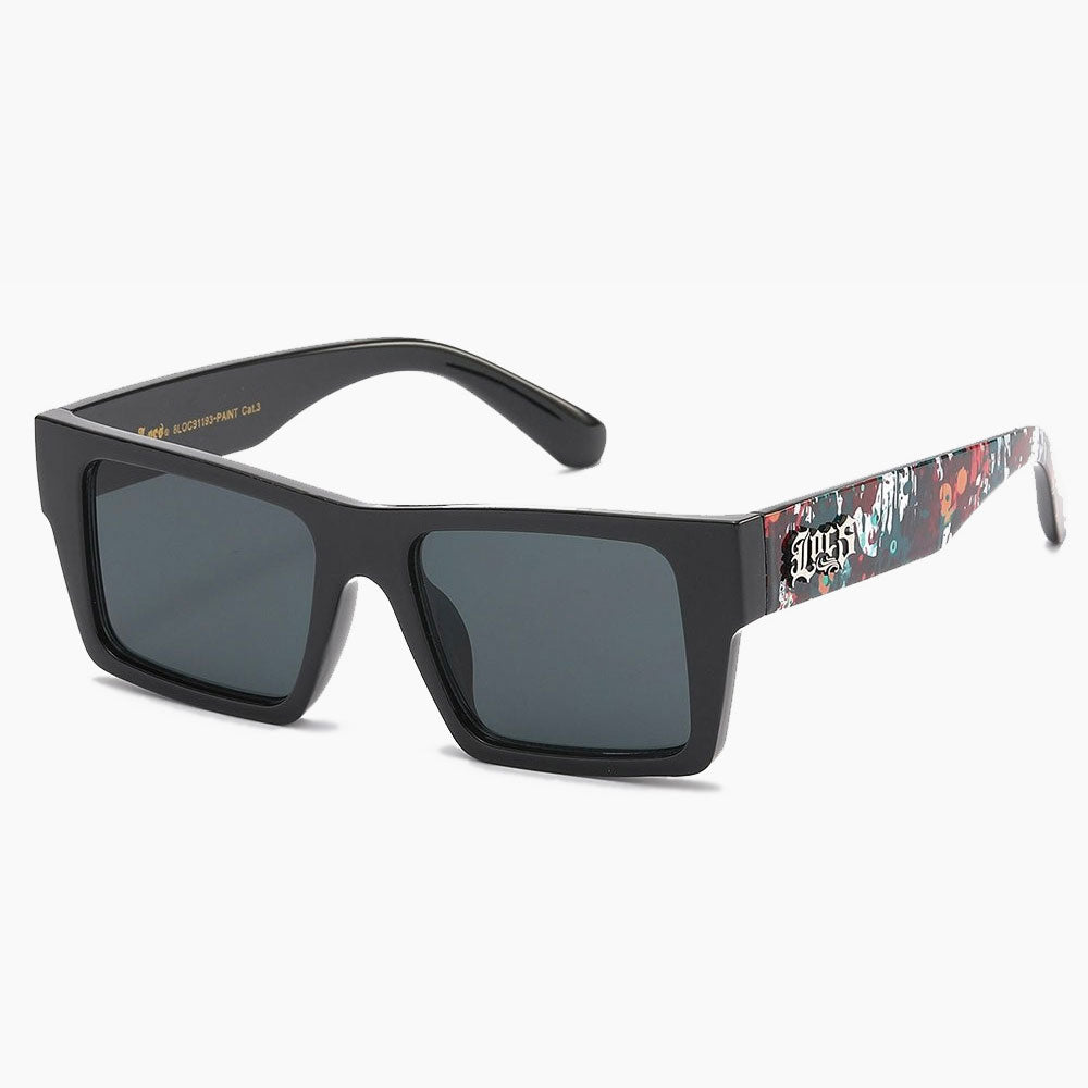 Locs Squared Paint Print Sunglasses black4 - Shop-Tetuan