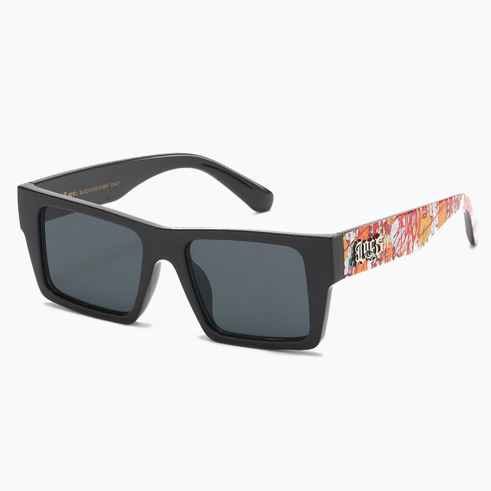 Locs Squared Paint Print Sunglasses black5 - Shop-Tetuan